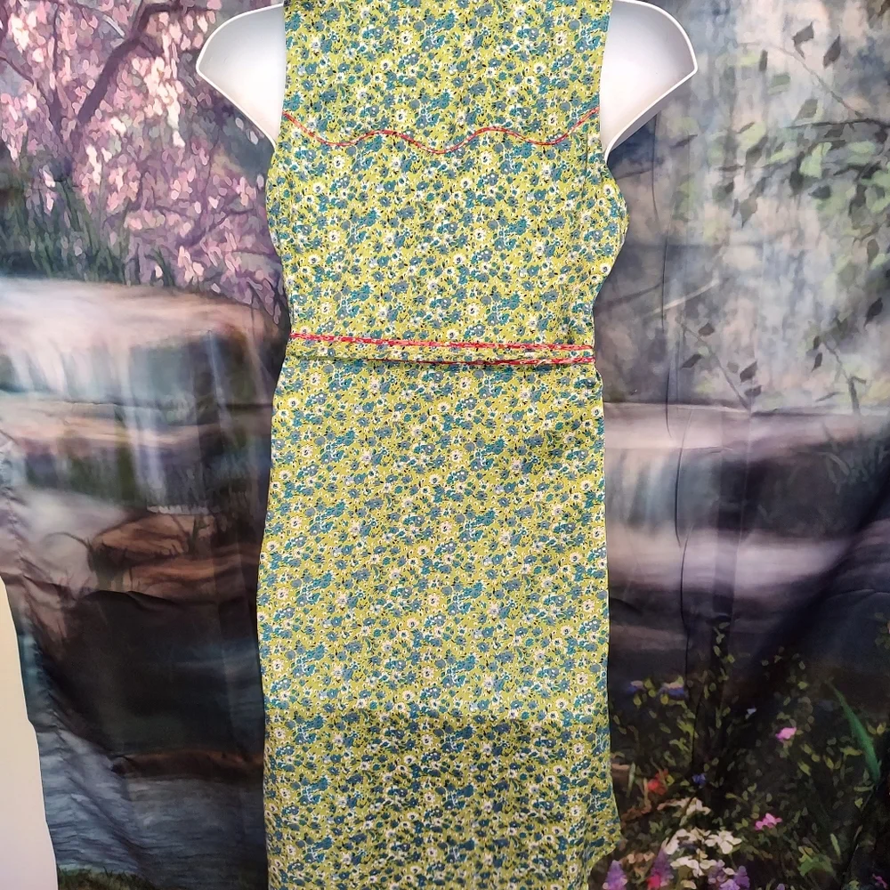 Teal floral Cinq a Sept dress. Size 6 - Picture 7 of 8